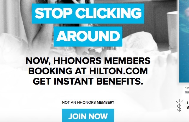Promotional material for Hilton's loyalty program, Hilton HHonors
