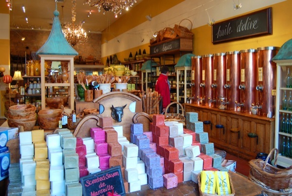 Sample, sample, sample at this French-inspired purveyor of epicurean delights (1375 Main St., St. Helena). Big, copper olive-oil dispensers line the walls, so try mixing your own&mdash;or shop for beautiful kitchenware from Provence.&nbsp;