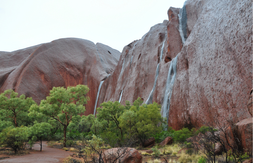 WATCH: Rare Waterfalls Appear All Over Australia's Uluru | Frommer's