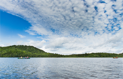 Canoeing near Mount Katahdin in Maine