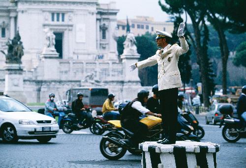 Traffic Policeman in Piazza Venezia, Rome