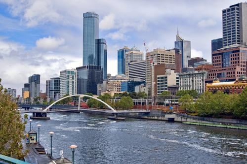 Yarra river in the city of Melbourne, Australia