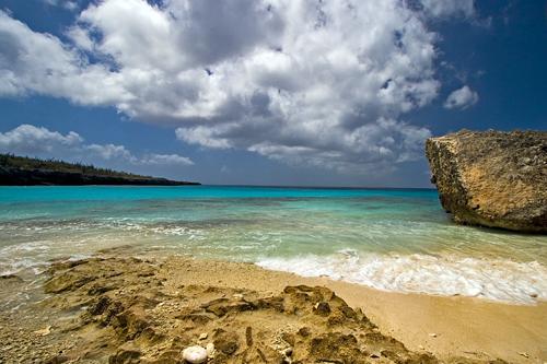 Beautiful crystal waters on the shores of Slagbaai National Park on Bonaire in the Antilles