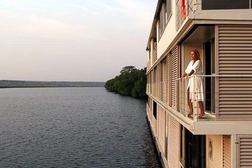 Zambezi Queen on the Chobe River, bordering Botswana and Namibia.