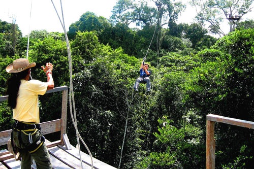 Ziplining in the Amazon Jungle. Photo: Courtesy Reserva Natural Palmari, Brazil