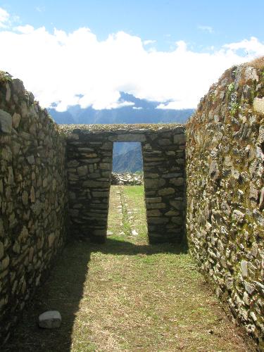 Llactapata Ruins, with View of Machu Picchu in the Background