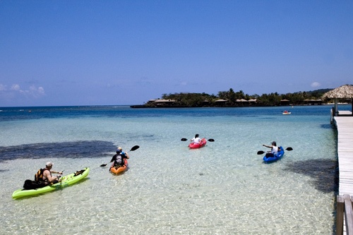Kayaking in the clear waters at Anthony's Key Resort, Roatan, Honduras. Photo: Courtesy Anthony's Key
