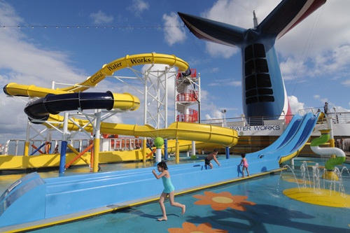 Waterslides on the lido deck of Carnival Imagination. Photo: Carnival Cruise Lines