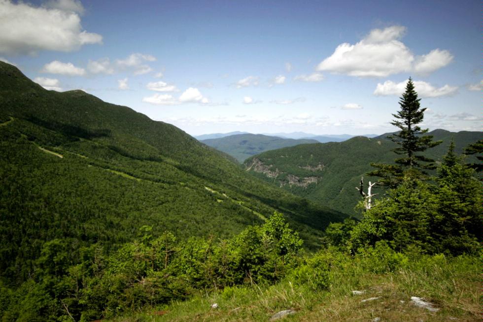 View of Smugglers Notch near Mt. Mansfield, Vermont.