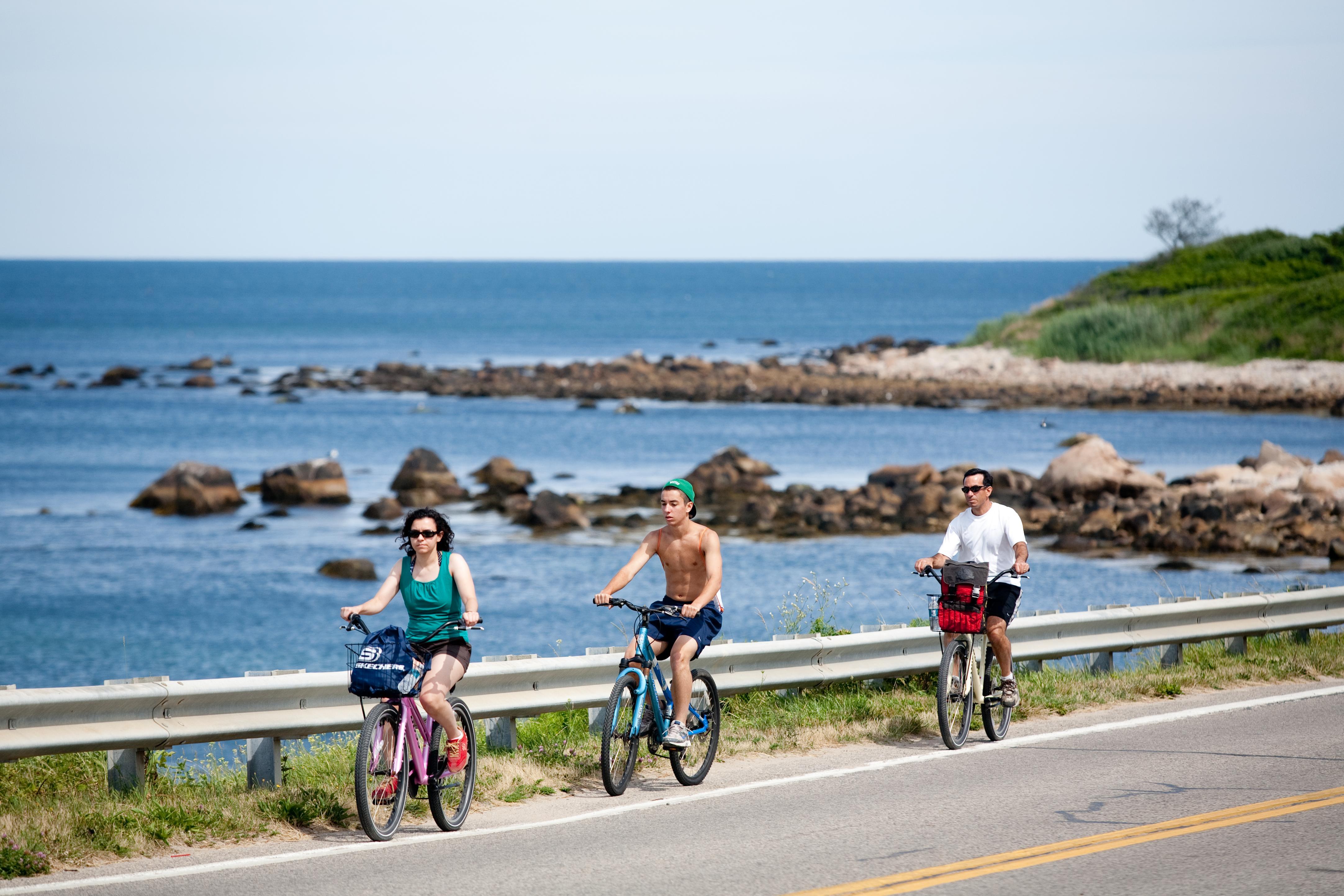 Bicycling on Block Island off the coast of Rhode Island